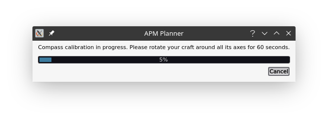 APM Planner 設定與校正羅盤截圖